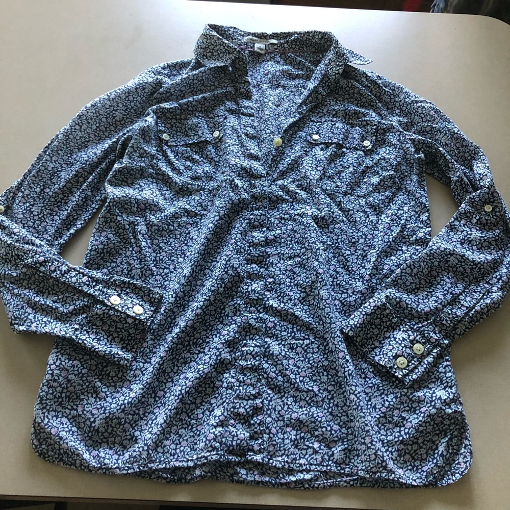 Banana Republic Navy Floral Shirt